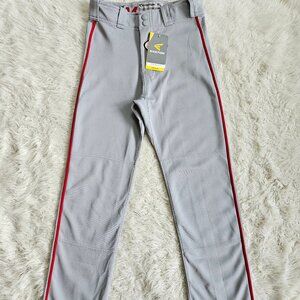 Easton Mako Youth Gray Red Piped Scotch Guard Baseball Pants Youth-L